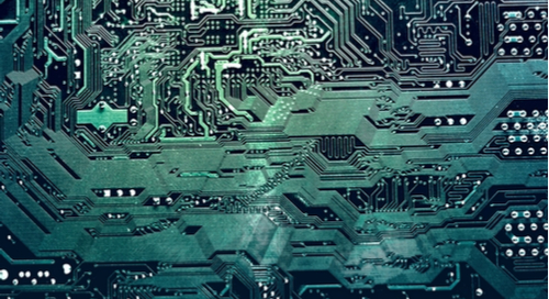 Close up of a PCB