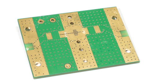 Bottom side of an empty PCB.