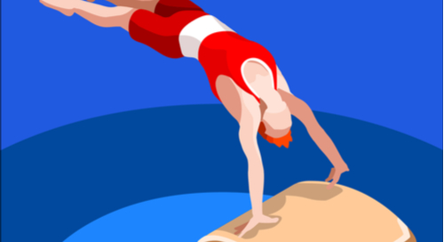 Gymnast on a vault