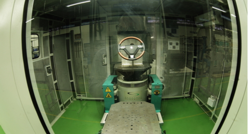 anechoic vibration chamber looking like a space capsule