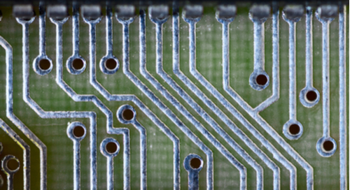 Close-up of PCB tracks