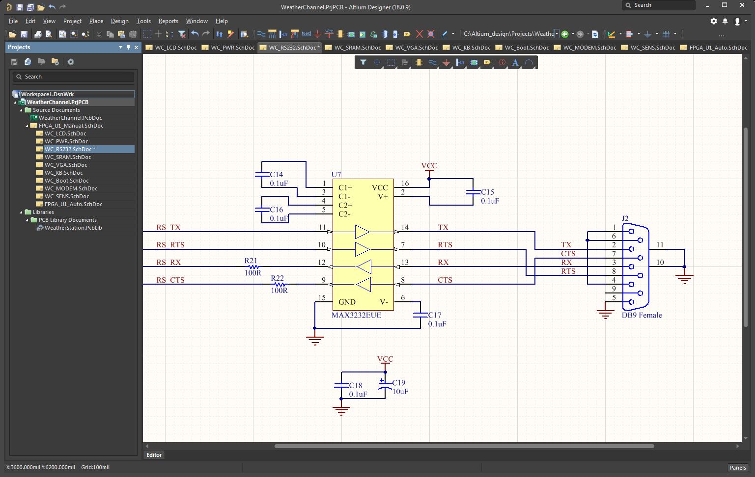 Picture of Altium Designer’s schematic capture application