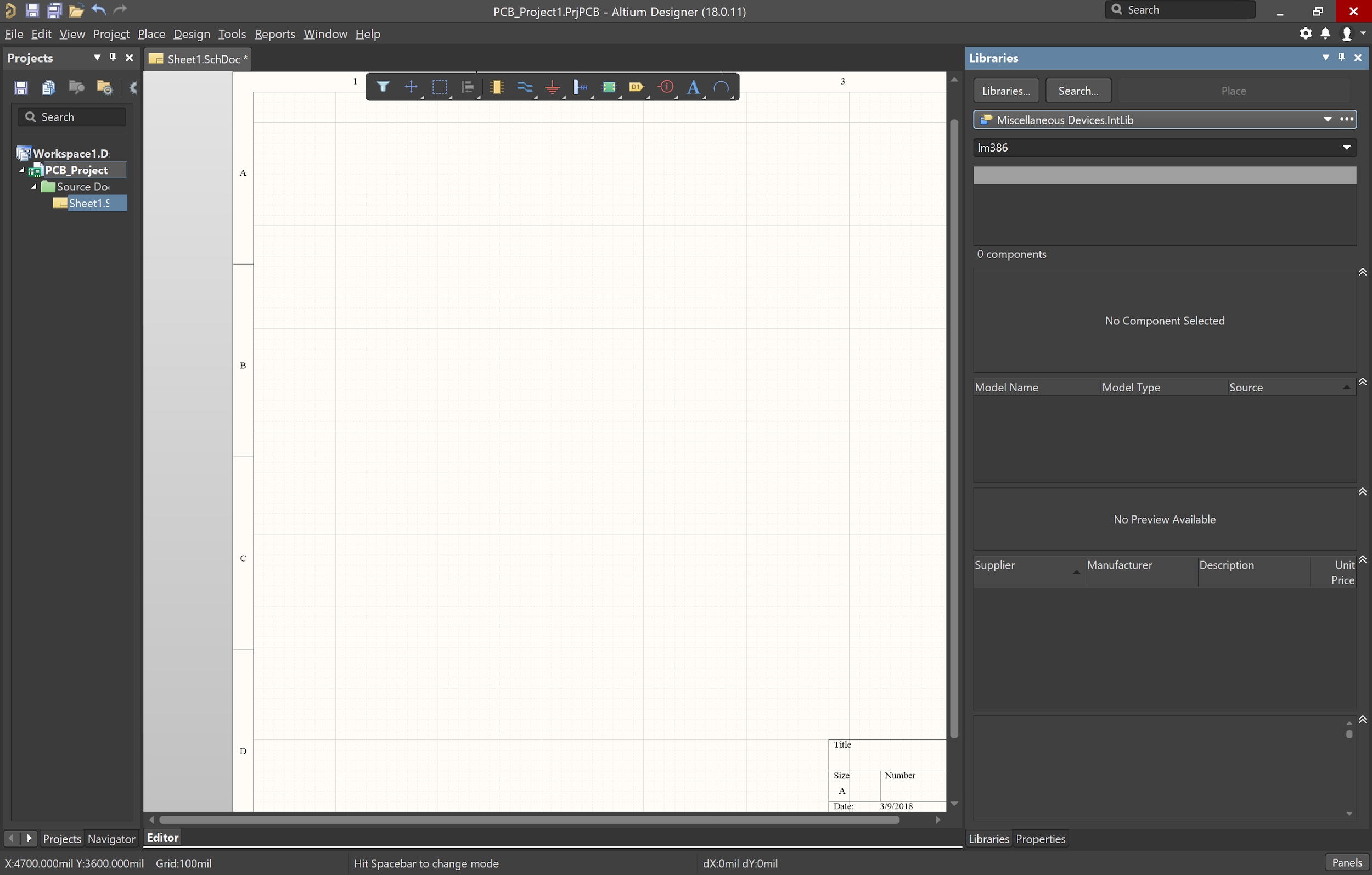 Empty search query in Altium  