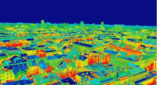 City in infrared coloring