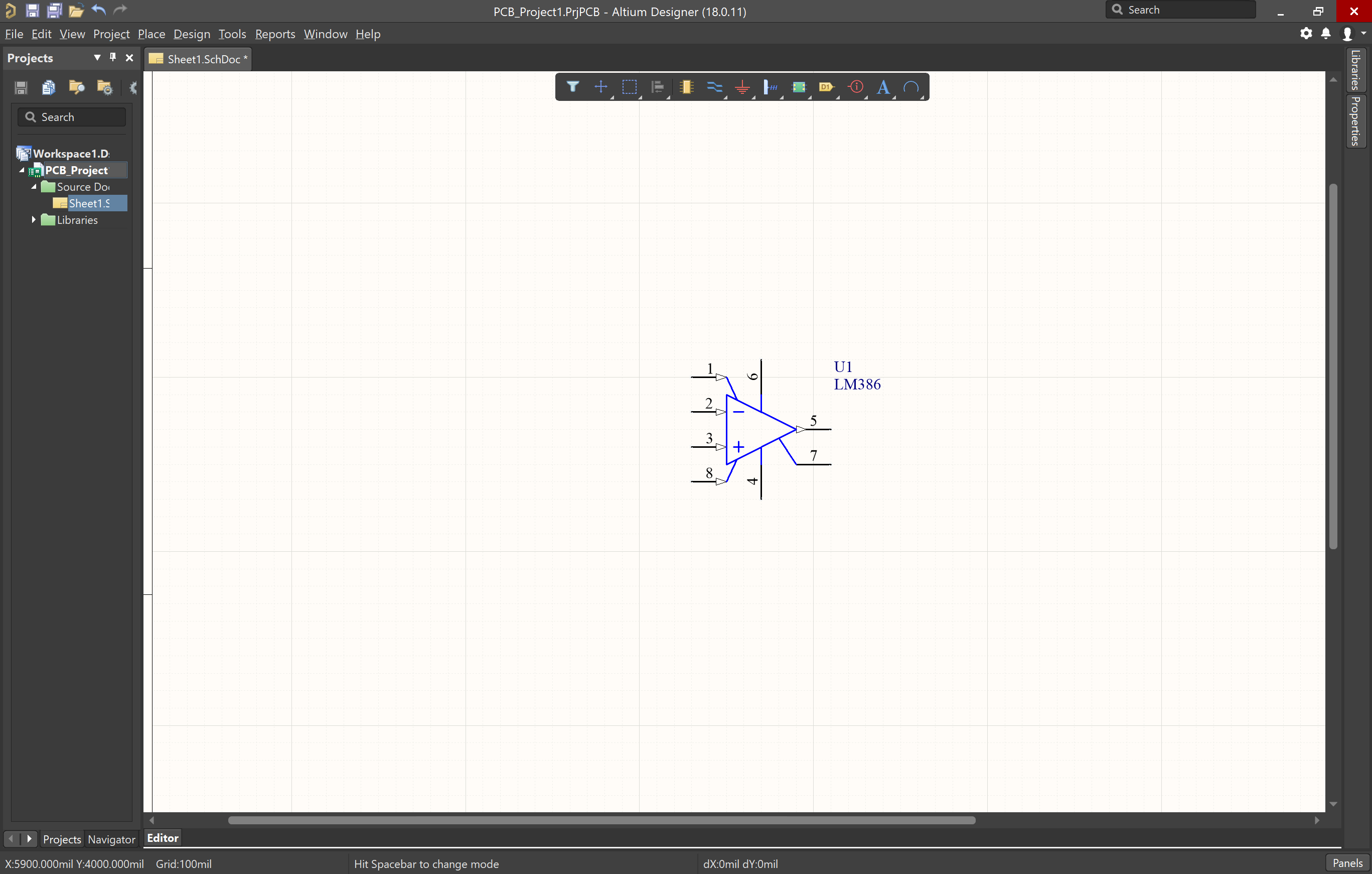 Altium Designerの回路図のICの画像