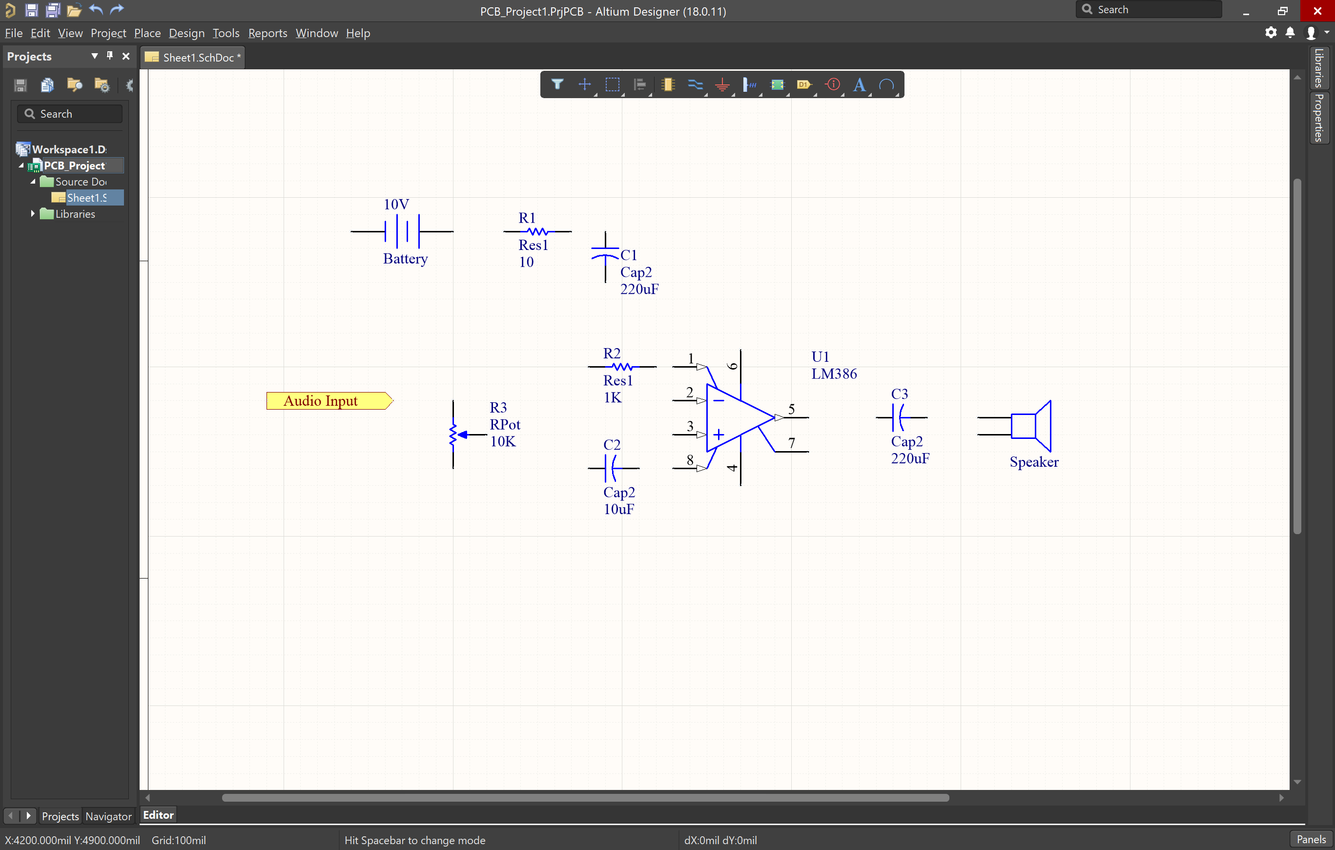 Picture of reference port on schematic in Altium 