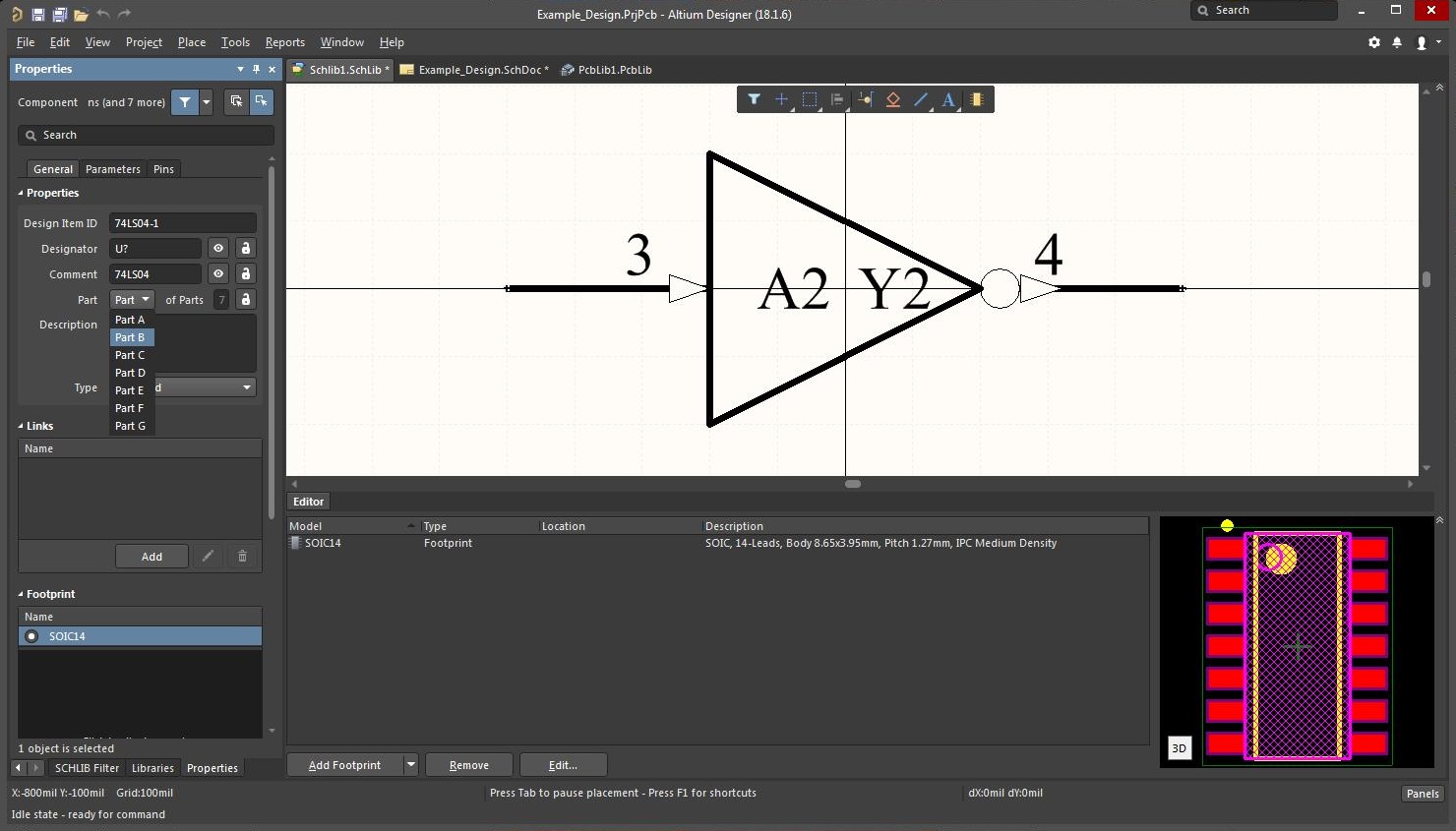 The final finished multi-part component for Altium  multiple 