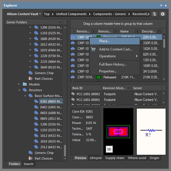 Screenshot Altium Designer 8 Spiegeln und Drehen von Bauteilen durch Klicken der rechten Maustaste