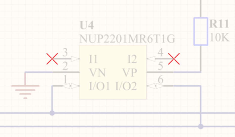 Screenshot of ERC suppression in Altium 