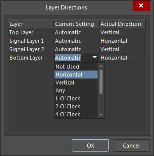 Screenshot of AD18 router setups in best uses for each layer