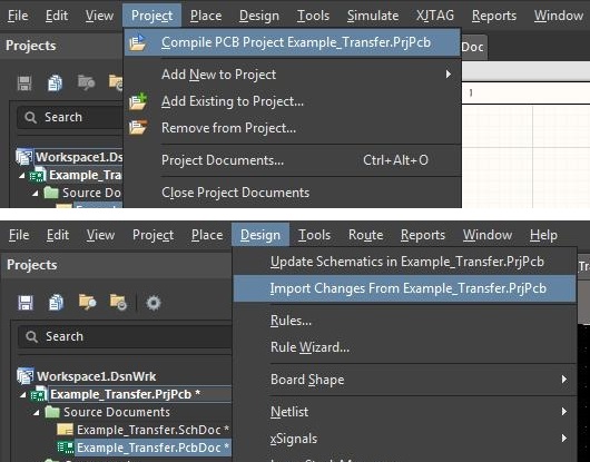 Screenshot of AD18 schematic and layout synchronization in the cost of CAD software