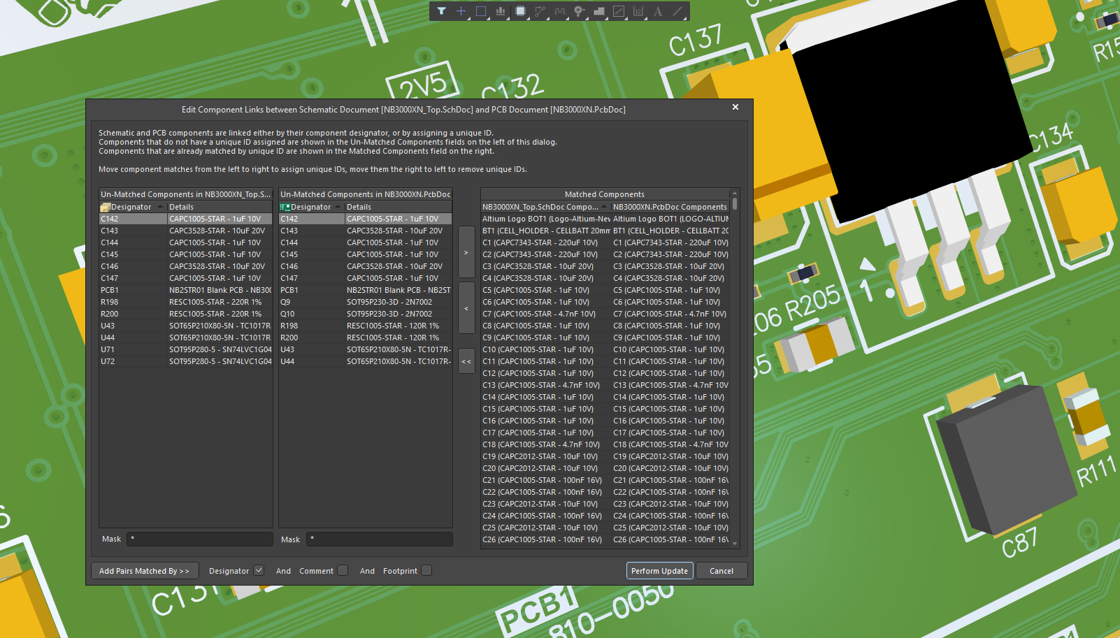 Altium Designer Edit Component Links