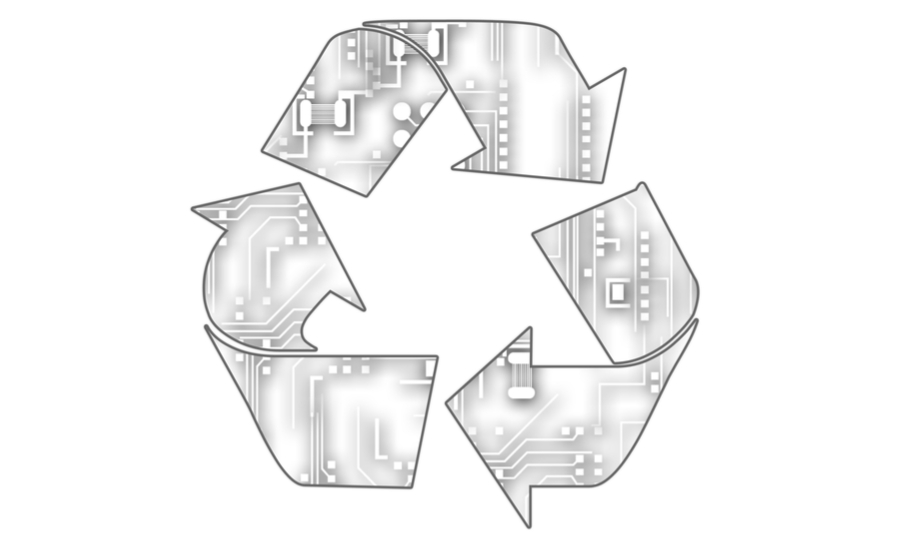 Image of PCB circuitry in a reuse symbol