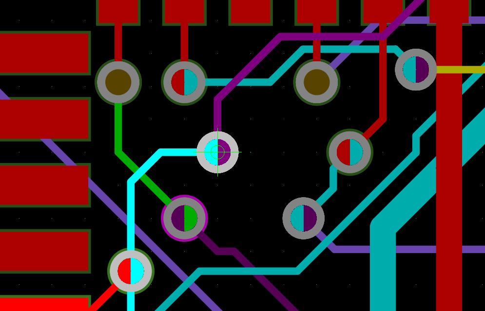 Schermata AD18 della modifica dei foro di via nei fori di via ciechi e interrati in Altium