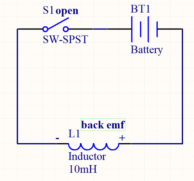 De-energized inductor