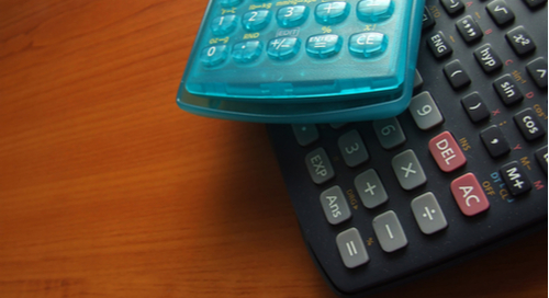  Calculators on a wood table