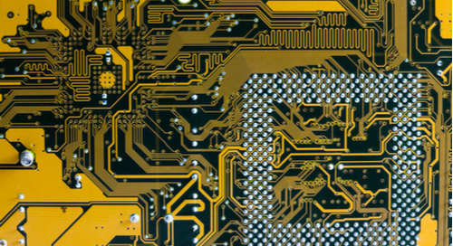 BGA on yellow PCB with HDI routing