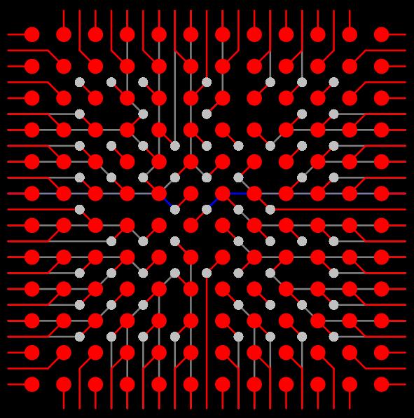 Screenshot of final fanout routing in fanout a large BGA