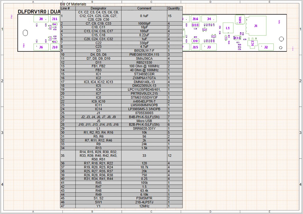 Bill of Material with Assembly Drawing