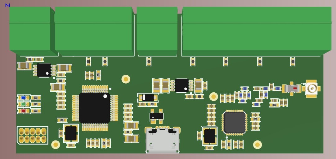 3D top view of the board in Altium Designer 20