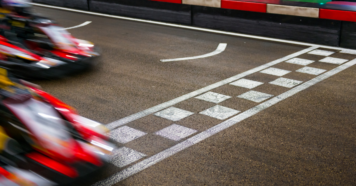 Cars on a race track