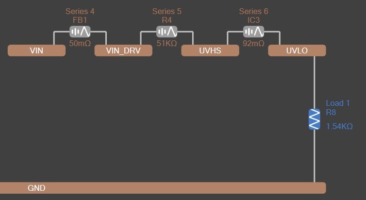 Altium PDN Analyzer Net extension to UVHS and UVLO through series resistances