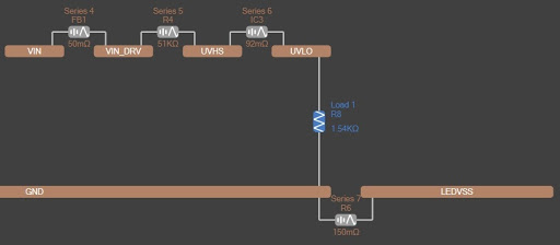 Altium PDN Analyzer Net extension of GND to LEDVSS through series resistance R6