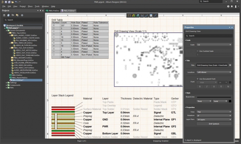 Altium Designer 18 Draftsmanのスクリーンショット