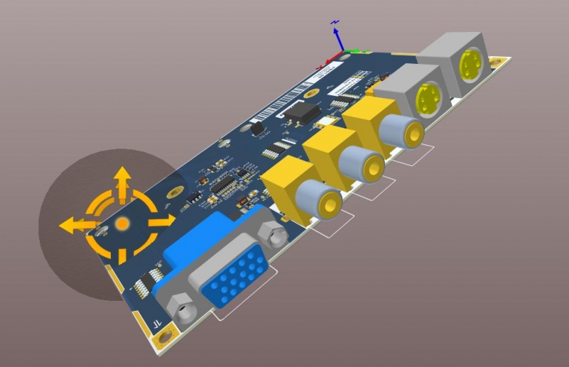  AD18 3Dレイアウト上のECAD PCBのスクリーンショット