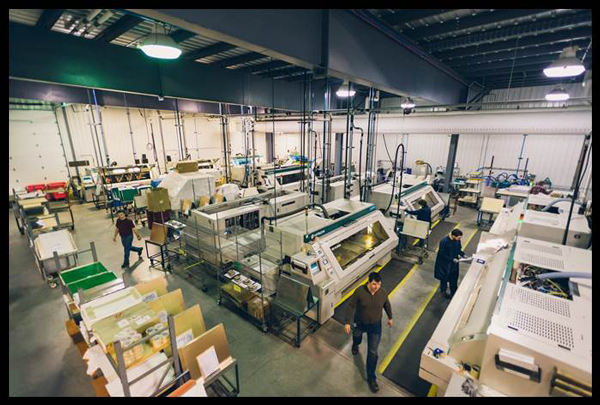 manufacturing warehouse photo from above