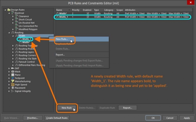 Creation of a New PCB Design Rule