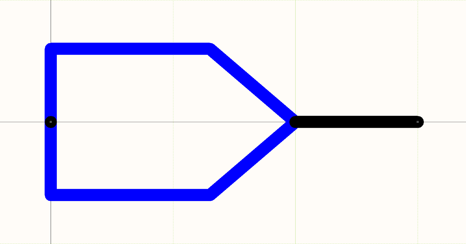 Símbolo esquemático de un pin de un cable crimpado