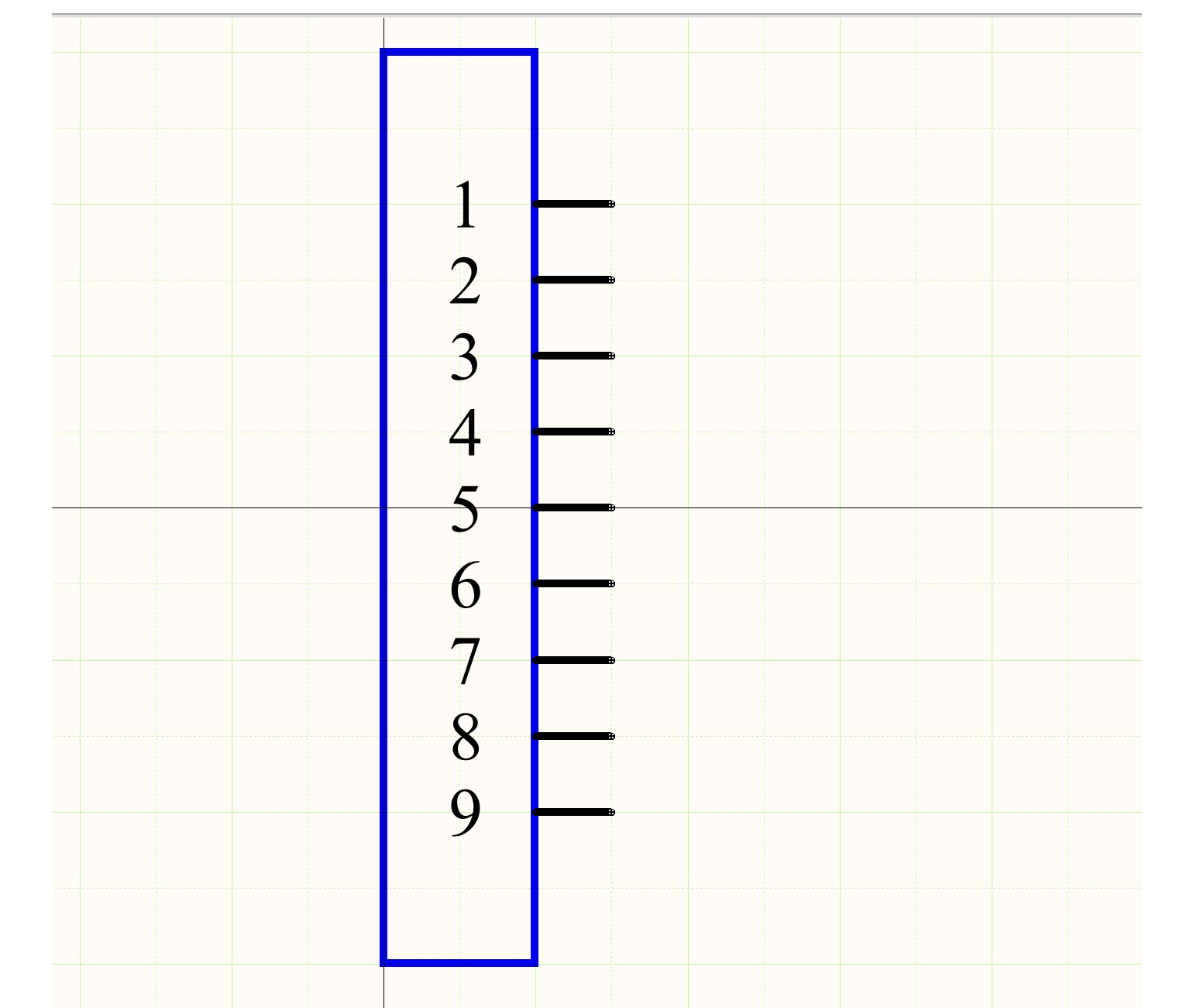  Alt text: Figure 2.  Symbole schématique du connecteur dans un logiciel de dessin industriel.