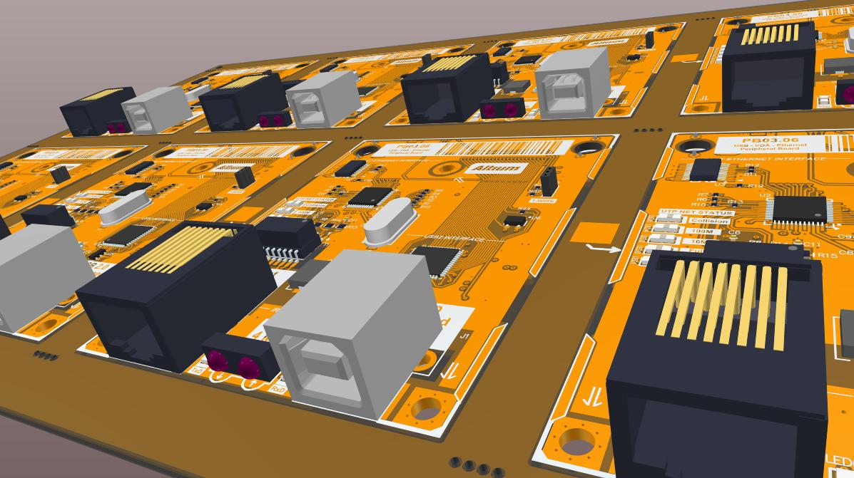 Altium Designerによる3Dの面付けのスクリーンショット