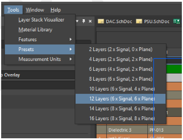 Planen und erstellen Sie PCB-Stackups in Altium Designer.