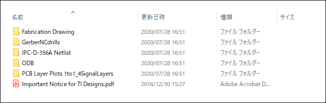 図2. 提供されているガーバーデータの内容