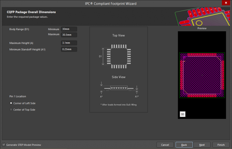 Designen eines Komponenten-Footprints nach IPC-Standards mit Altium Designer