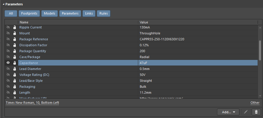 Parameters in Concord Pro