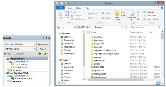 Trabajar con dos proyectos separados importados en Altium Designer