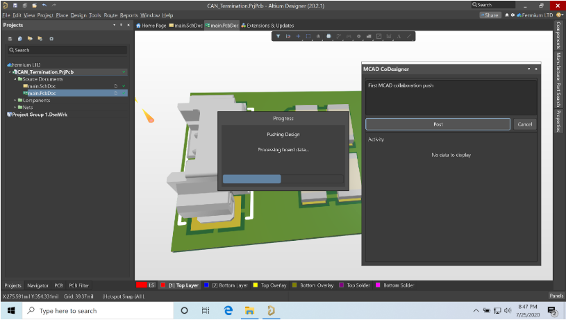 Pushing MCAD data through the MCAD Codesigner Panel