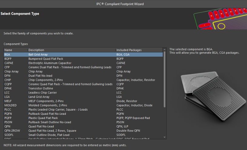 IPC® Compliant Footprint Wizard