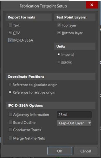 PCB netlist and test point report