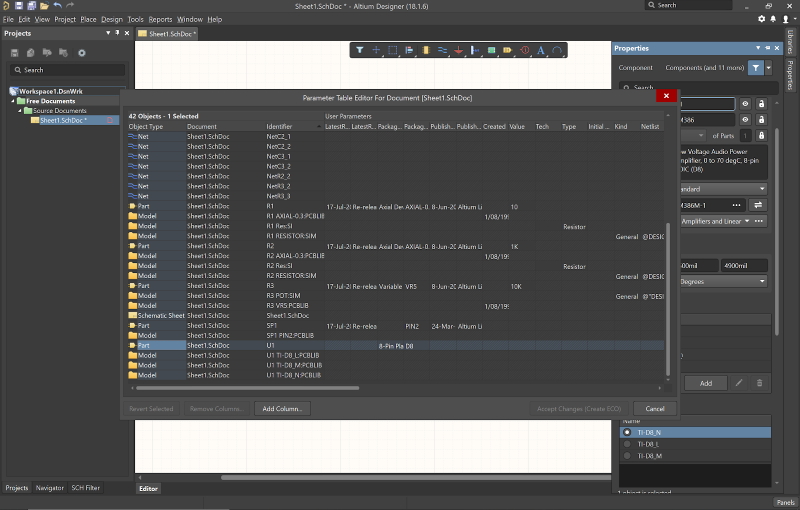 Altium Designer component parameters