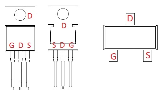 alternativopartes del transistor de pinout del MOSFET) Los