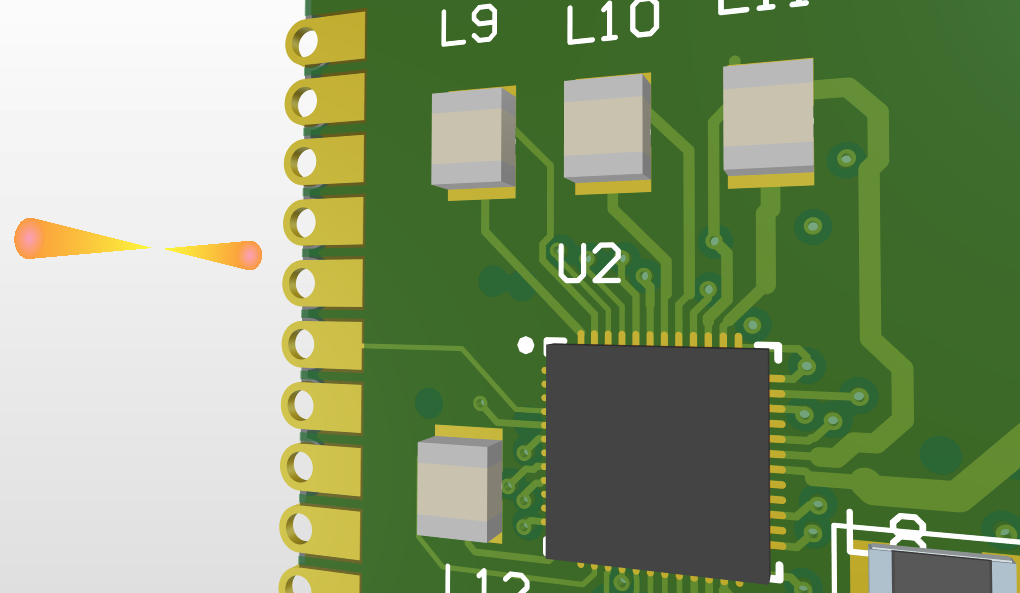 Castellated holes placed as PCB pads