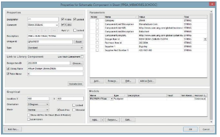 Configurazione delle proprietà per i componenti degli schematici in Altium Designer