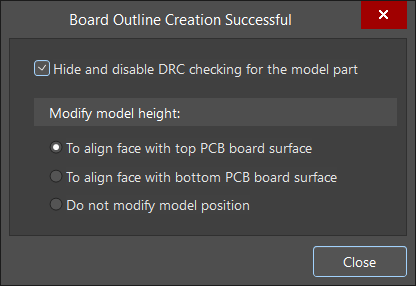 Proposition d’alignement du modèle 3D sur les faces TOP ou BOTTOM du PCB