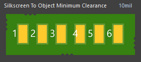 Utiliser les règles de dégagement pour assurer que la sérigraphie reste coupée des conducteurs sur votre carte de circuit imprimé.