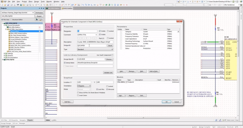 Schéma de circuit imprimé dans Altium Designer