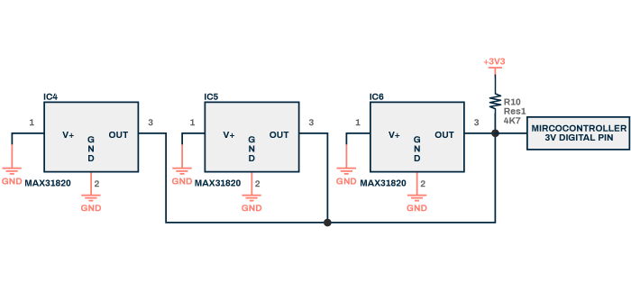 1-Wire devices connected in a parasitic power configuration